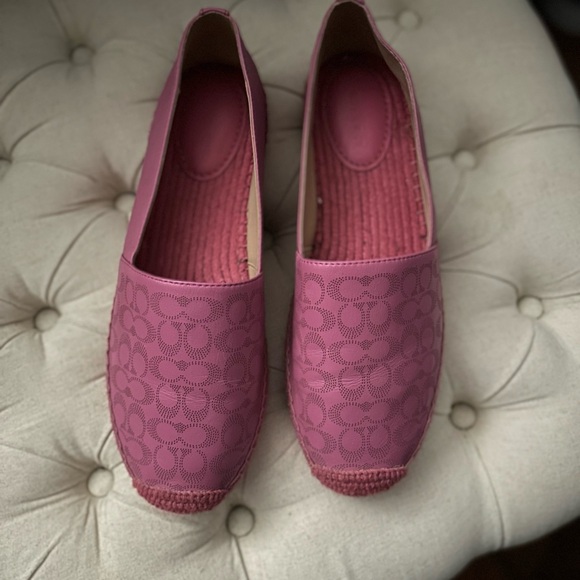 Pink coach espadrille shoes. Size 9.5. Worn only once. Smoke free home. - Picture 1 of 4